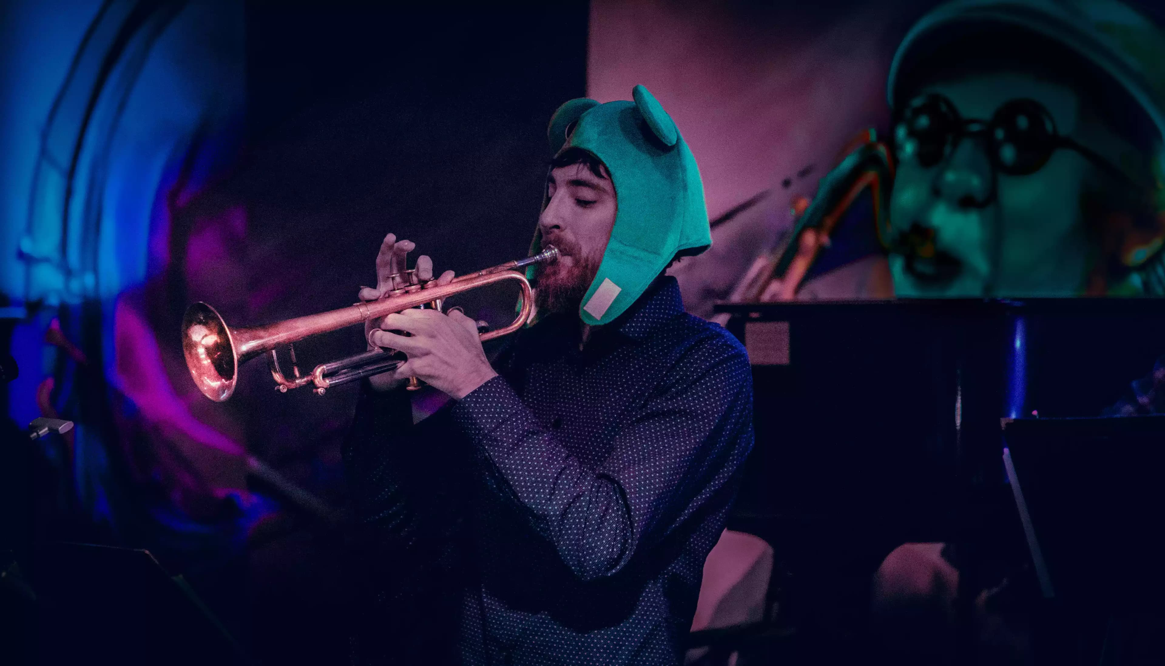 Everett Playing Trumpet